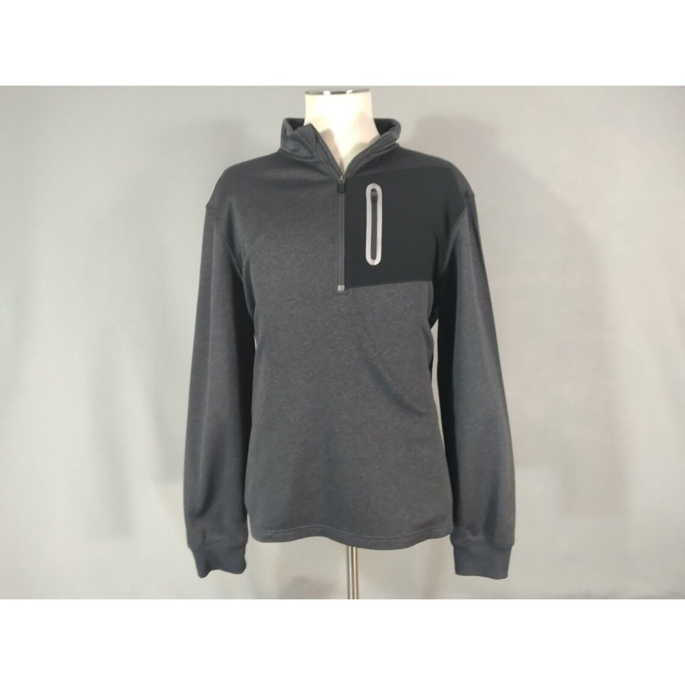 FILA Running Shirt Men XL Grey Sport 1/4 Zip Fleece Pullover Chest Pocket